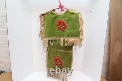 Antique Native American Sioux Indian beaded childs Dance dress & Over shirt