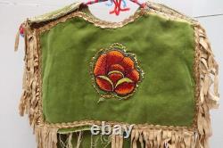 Antique Native American Sioux Indian beaded childs Dance dress & Over shirt