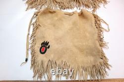 Antique Native American Sioux Indian beaded hide child Dance dress & Over shirt