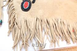 Antique Native American Sioux Indian beaded hide child Dance dress & Over shirt