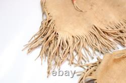 Antique Native American Sioux Indian beaded hide child Dance dress & Over shirt