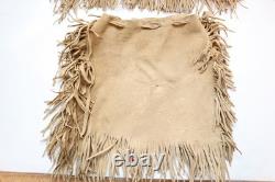 Antique Native American Sioux Indian beaded hide child Dance dress & Over shirt