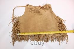 Antique Native American Sioux Indian beaded hide child Dance dress & Over shirt