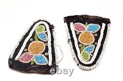 Antique Native American Woodlands Indian Beaded Bag Pouch Panels