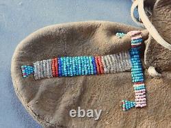 Antique Native American beaded moccasins Shoshone leather deerskin Bannock Crow