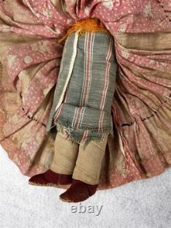 Antique Native American dolls pair man woman 8 in. Apache Southwest signed 1800