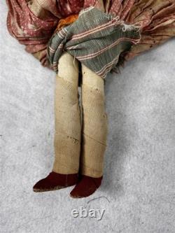 Antique Native American dolls pair man woman 8 in. Apache Southwest signed 1800