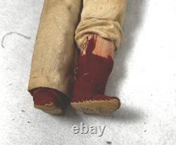 Antique Native American dolls pair man woman 8 in. Apache Southwest signed 1800