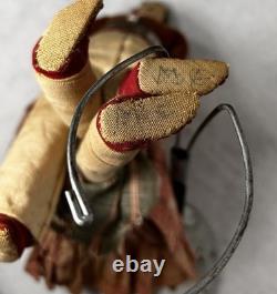 Antique Native American dolls pair man woman 8 in. Apache Southwest signed 1800