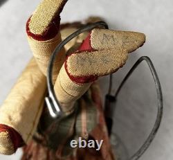 Antique Native American dolls pair man woman 8 in. Apache Southwest signed 1800