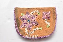 Antique Northwest Coast NATIVE AMERICAN INDIAN BEADED MEDICINE BAG / POUCH