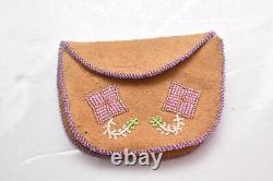 Antique Northwest Coast NATIVE AMERICAN INDIAN BEADED MEDICINE BAG / POUCH