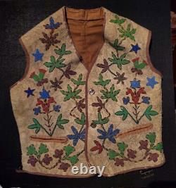 Antique OLD Native American Indian beaded Dakota Eastern Sioux vest 19th c