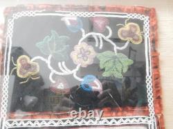 Antique Ojibway Beaded Bandolier Bag / Pouch Professionally Framed