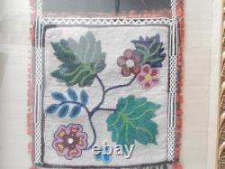 Antique Ojibway Beaded Bandolier Bag / Pouch Professionally Framed
