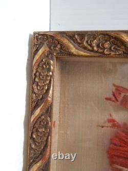 Antique Ojibway Beaded Bandolier Bag / Pouch Professionally Framed