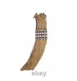 Antique Old Cheyenne Native American Style Plains Indian Beaded Tobacco Pipe Bag