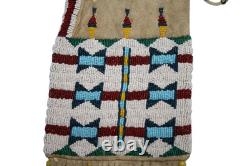 Antique Old Cheyenne Native American Style Plains Indian Beaded Tobacco Pipe Bag