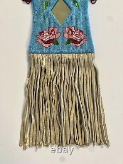 Antique Original Beaded Native American Indian Mirror Bag Early 1900's