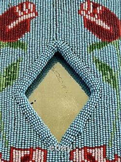 Antique Original Beaded Native American Indian Mirror Bag Early 1900's