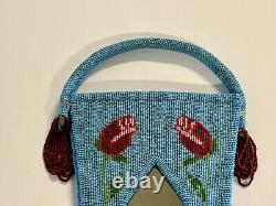 Antique Original Beaded Native American Indian Mirror Bag Early 1900's