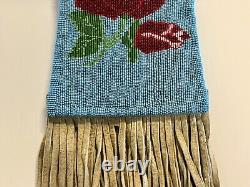 Antique Original Beaded Native American Indian Mirror Bag Early 1900's