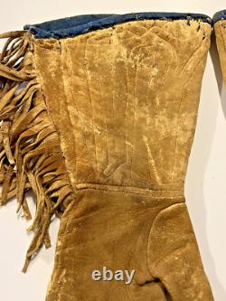 Antique Original Native American Indian Beaded Gloves Gauntlets 1890s-1900s