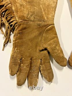 Antique Original Native American Indian Beaded Gloves Gauntlets 1890s-1900s