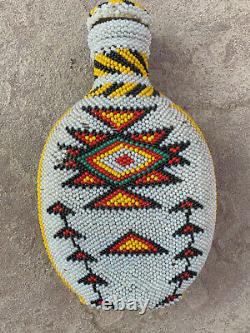 Antique PAIUTE Beaded Bottle FOLK ART Native American First Nations Beadwork