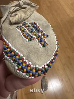 Antique Plains Native American Beaded Moccasins Northern Plains c. 1880-1910