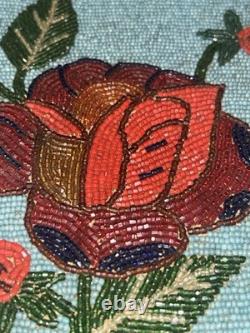 Antique Plateau Hand Beaded Flat Bag. Two Sided. 10 Colors! 9x8