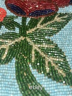 Antique Plateau Hand Beaded Flat Bag. Two Sided. 10 Colors! 9x8