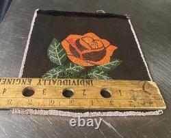 Antique Plateau Hand Beaded Flat Bag. Two Sided. 10 Colors! 9x8