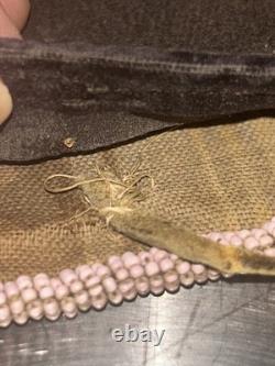 Antique Plateau Hand Beaded Flat Bag. Two Sided. 10 Colors! 9x8