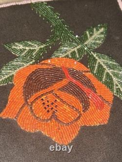 Antique Plateau Hand Beaded Flat Bag. Two Sided. 10 Colors! 9x8
