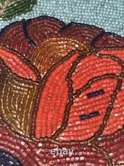 Antique Plateau Hand Beaded Flat Bag. Two Sided. 10 Colors! 9x8