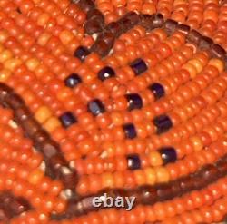 Antique Plateau Hand Beaded Flat Bag. Two Sided. 10 Colors! 9x8