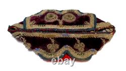 Antique Purple Velvet Beaded Cap / Hat (maybe) Native American Indigenous