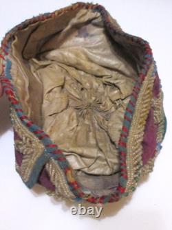 Antique Purple Velvet Beaded Cap / Hat (maybe) Native American Indigenous