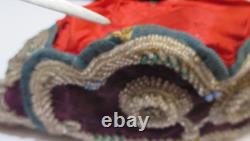 Antique Purple Velvet Beaded Cap / Hat (maybe) Native American Indigenous