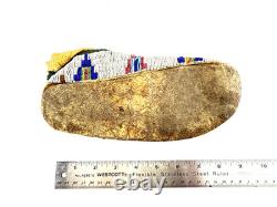 Antique Rare Hand Made Beaded Native American Moccasins Shoes California