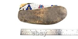 Antique Rare Hand Made Beaded Native American Moccasins Shoes California