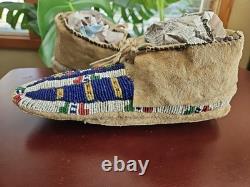 Antique Sioux Indian Beaded Moccasins