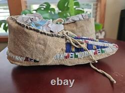 Antique Sioux Indian Beaded Moccasins