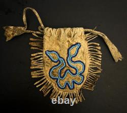 Antique Small Buckskin Beaded Bag/Pouch Native American Tlingit Hand-Made
