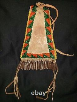 Antique Southern Plains Beaded Native American Strike-a-lite Bag