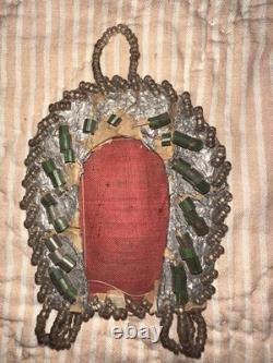 Antique Victorian Native American Beaded Miniature Pitcher Frame