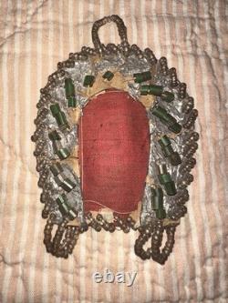 Antique Victorian Native American Beaded Miniature Pitcher Frame