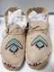 Antique Vintage Kiowa Indian Beaded Moccasins Hard Soles Brain Tanned