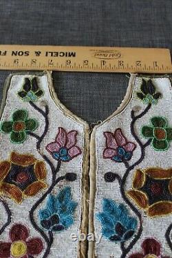 Antique Vintage Native American Beaded Vest Shirt Panels Ojibwe Cree Metis